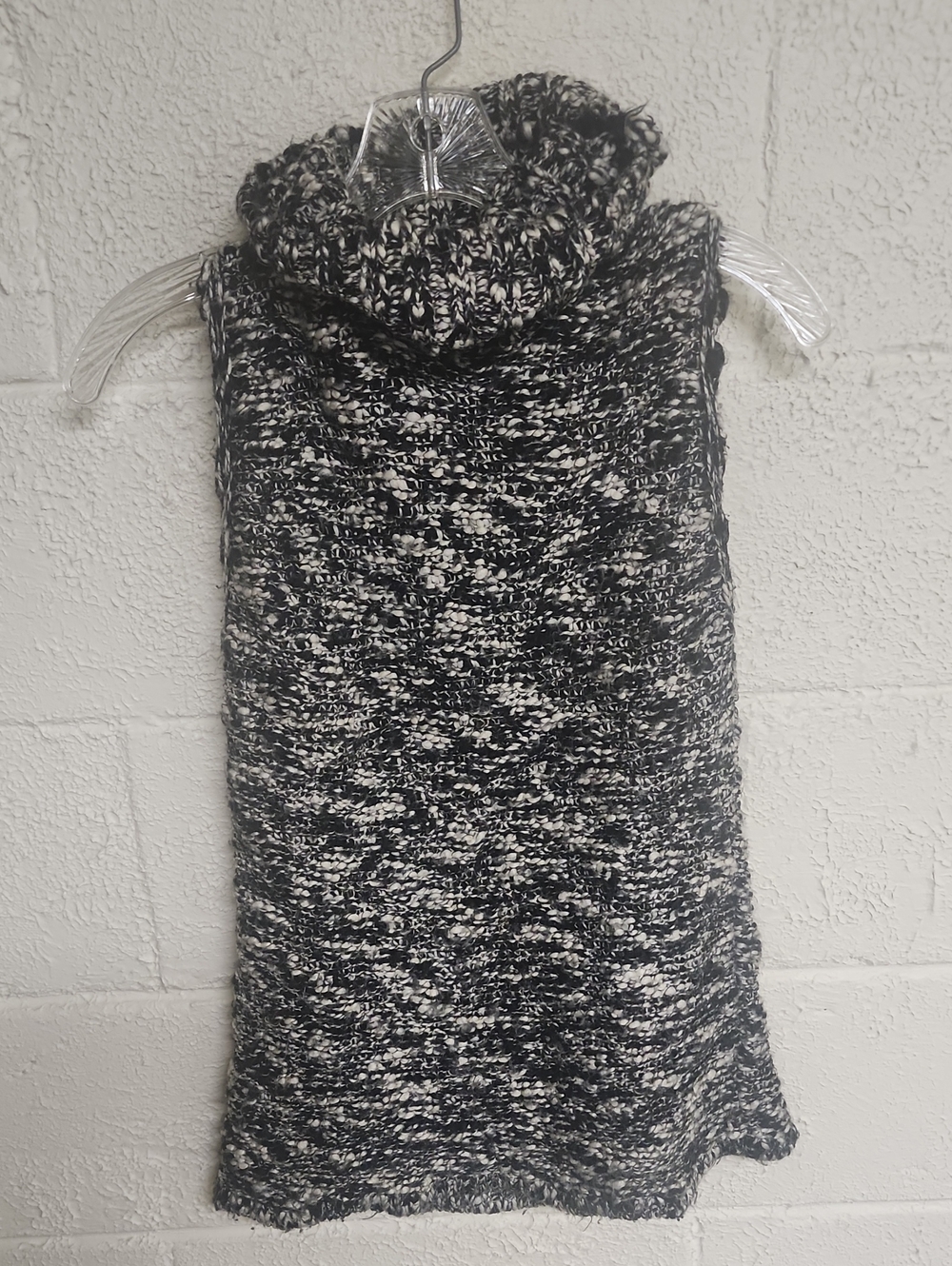 BCBGeneration Black & White Marled Cowl Neck Sweater